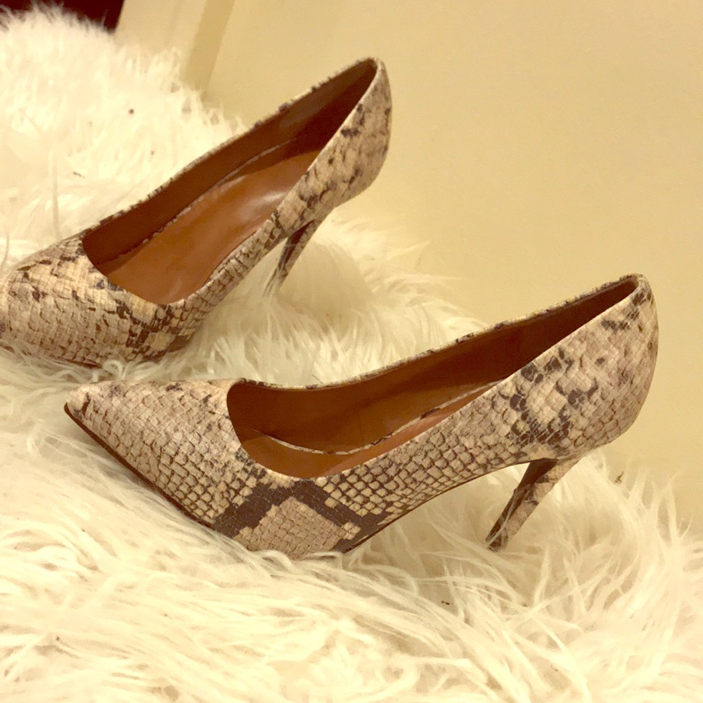 Snakeskin pumps